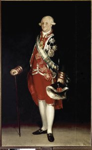 Pełnometrażowy portret Karola IV, króla Hiszpanii. (olej na płótnie autorstwa Francisco de Goya