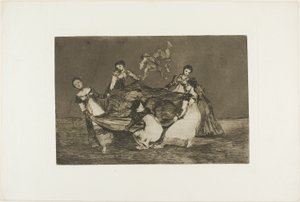 Cięższy niż martwy osioł, talerz jeden z Los Proverbios autorstwa Francisco Jose de Goya y Lucientes