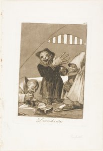 Hobgobliny, płyta 49 z Los Caprichos autorstwa Francisco Jose de Goya y Lucientes