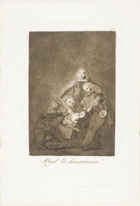 Jak ją zrywają, płyta 21 z Los Caprichos autorstwa Francisco Jose de Goya y Lucientes