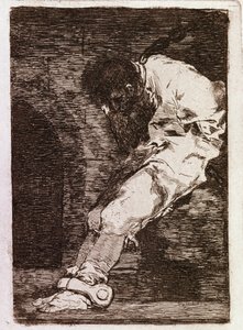 Jeśli to przestępca, szybko umiera (Akwatinta, ok. 1810) autorstwa Francisco de Goya