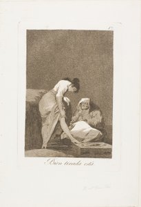 Jest Ładnie Rozciągnięty, płyta 17 z Los Caprichos autorstwa Francisco Jose de Goya y Lucientes