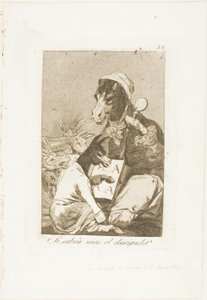 Czy uczeń nie może wiedzieć więcej?, płyta 37 z Los Caprichos autorstwa Francisco Jose de Goya y Lucientes