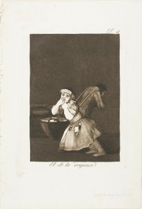 Chłopiec niani, płyta czwarta z Los Caprichos autorstwa Francisco Jose de Goya y Lucientes