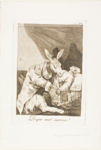 Z jakiego złego umrze?, płyta 40 z Los Caprichos autorstwa Francisco Jose de Goya y Lucientes
