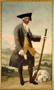 Portret u stóp Karola III (1716-1788) jako myśliwego, syna Filipa V Obraz Francisco de Goya (1746-1828) olej na płótnie autorstwa Francisco de Goya