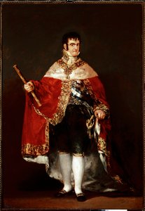 Portret króla Ferdynanda VII w stroju królewskim (olej na płótnie, ok. 1815) autorstwa Francisco de Goya