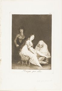 Ona się za nią modli, tablica 31 z Los Caprichos autorstwa Francisco Jose de Goya y Lucientes