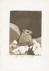Sleep Overcomes Them, płyta 34 z Los Caprichos autorstwa Francisco Jose de Goya y Lucientes