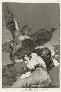 Znicz, Los Caprichos autorstwa Francisco de Goya