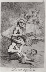 Zawód pobożny, płyta 70 „Los caprichos” autorstwa Francisco Jose de Goya y Lucientes