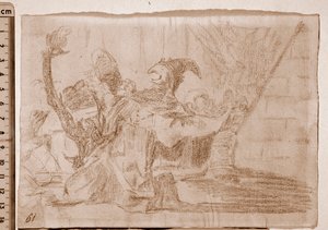 Katastrofy wojny: Farandole szarlatanów (rysunek przygotowawczy) autorstwa Francisco de Goya