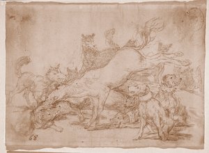 Katastrofy wojny : Dobrze broni (rysunek przygotowawczy) autorstwa Francisco de Goya
