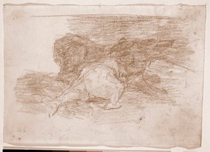 Katastrofy wojny: czerpie korzyści (rysunek przygotowawczy) autorstwa Francisco de Goya