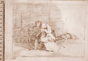 Katastrofy wojenne: nie docierają na czas (rysunek przygotowawczy) autorstwa Francisco de Goya