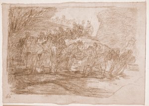 Katastrofy wojny: Nie znają drogi (rysunek przygotowawczy) autorstwa Francisco de Goya