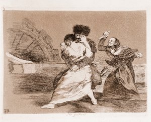 Katastrofy wojny: Nie chcą (akwaforta z rysunku przygotowawczego) autorstwa Francisco de Goya