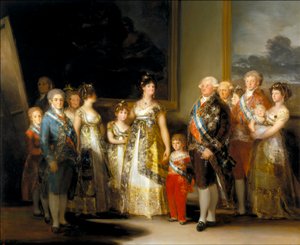 Król i królowa Hiszpanii Karol IV i Maria Luiza z rodziną autorstwa Francisco de Goya