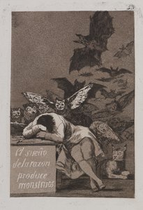 Sen rozsądku rodzi potwory autorstwa Francisco de Goya