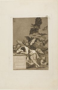 The Sleep of Reason produkuje potwory, płyta 43 z Los Caprichos autorstwa Francisco Jose de Goya y Lucientes