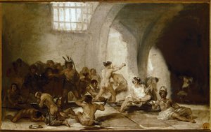 Szalony dom (olej na drewnie) autorstwa Francisco de Goya