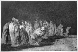Mężczyźni w workach, płyta 8 „Przysłów” autorstwa Francisco Jose de Goya y Lucientes