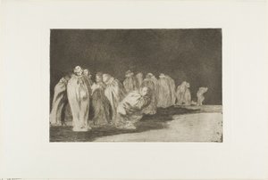 There is Something Beneath the Sackcloth, czyli nie można oceniać człowieka po ubraniu, płyta ósma z Los Proverbios autorstwa Francisco Jose de Goya y Lucientes
