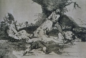 Wykorzystują je, płyta 16 „Klęski wojny” autorstwa Francisco Jose de Goya y Lucientes