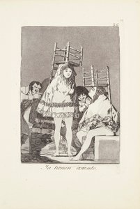 Mają już miejsce (Ya tienen asiento) Płyta 26 z: Los Caprichos autorstwa Francisco Jose de Goya y Lucientes
