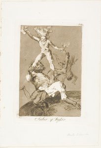 Powstać i upaść, płyta 56 z Los Caprichos autorstwa Francisco Jose de Goya y Lucientes