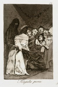 Połknij to, psie (Caprichos 58) autorstwa Francisco Jose de Goya y Lucientes