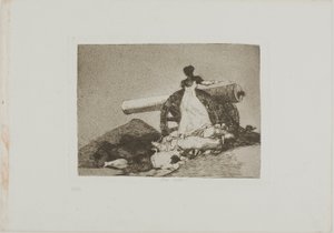 Jaka odwaga!, płyta siódma z filmu Katastrofy wojny autorstwa Francisco Jose de Goya y Lucientes