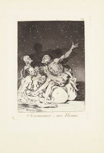 W przerwach dnia będziemy wolni (Si amanece; nos vamos) Tablica 71 z: Los Caprichos autorstwa Francisco Jose de Goya y Lucientes