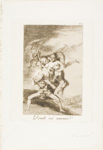Dokąd idzie Matka?, płyta 65 z Los Caprichos autorstwa Francisco Jose de Goya y Lucientes