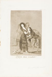 Który z nich jest bardziej pokonany?, płyta 27 z Los Caprichos autorstwa Francisco Jose de Goya y Lucientes