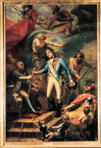 Karol IV z Hiszpanii (1748-1819) mianował Manuela Godoy (1767-1851) admirałem marynarki wojennej autorstwa Francisco Llacer y Valdermont