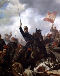 Generał John Prim i Prats (1814-70) w bitwie pod Tetouan w autorstwa Francisco Sans y Cabot