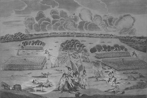 Prawidłowy pogląd na bitwę w pobliżu miasta Nowy Orlean 8 stycznia 1815, ca. 1816. autorstwa Francisco Scacki