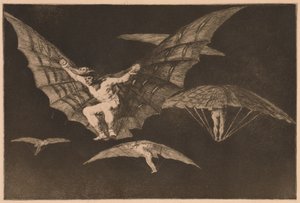 Sposób latania (Modo de Volar) z serii Los Disparates autorstwa Francisco de Goya