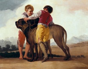 Chłopcy z mastifem, ok.1786 (olej na tekturze) autorstwa Francisco de Goya