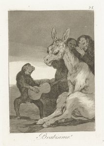 Brawo! Brabisimo! (tytuł na obiekcie) Los Caprichos (tytuł serii) autorstwa Francisco de Goya