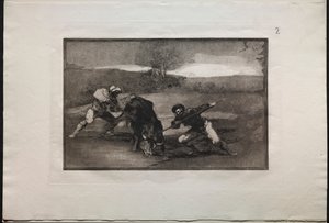 Walki byków: inny sposób polowania na piechotę, 1876. autorstwa Francisco de Goya