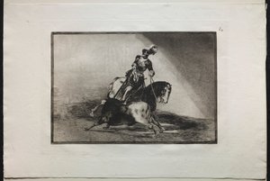 Walki byków: Karol V przebija byka autorstwa Francisco de Goya