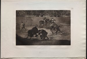 Walki byków: Pepe Illo przepuszcza „Recorte” autorstwa Francisco de Goya