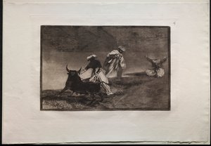 Walki byków: grają innego z Peleryną w Ogrodzeniu autorstwa Francisco de Goya