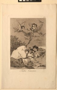 Caprichos: Wszystko upadnie. autorstwa Francisco de Goya