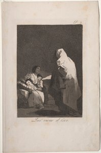 Caprichos: Tu przychodzi Bóg. autorstwa Francisco de Goya
