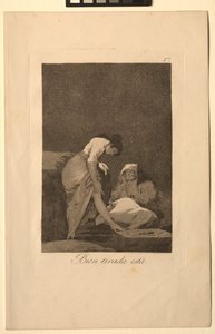 Caprichos: Jest ładnie rozciągnięty. autorstwa Francisco de Goya