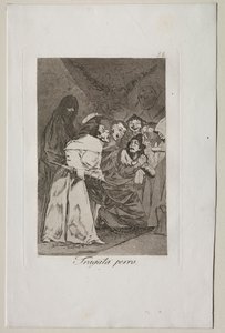 Caprichos: Połknij to, psie!. autorstwa Francisco de Goya