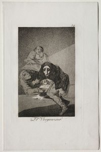 Caprichos: Zawstydzony. autorstwa Francisco de Goya
